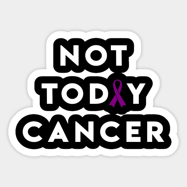 Not Today Pancreatic Cancer - Purple Ribbon Sticker by jpmariano